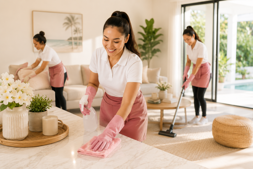 Deep Cleaning Services Honolulu wiping baseboards and hard-to-reach areas